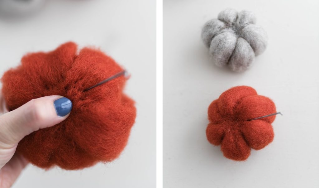 Herbstliche DIY-Deko: Mini-Kürbisse mit der Nadel filzen