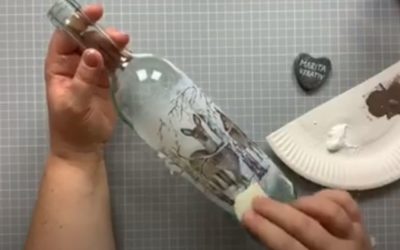 Flaschen Upcycling mit Serviettentechnik