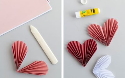 Romantische Valentinstags-Karten selber machen + Anleitung für einfache Papierherzen
